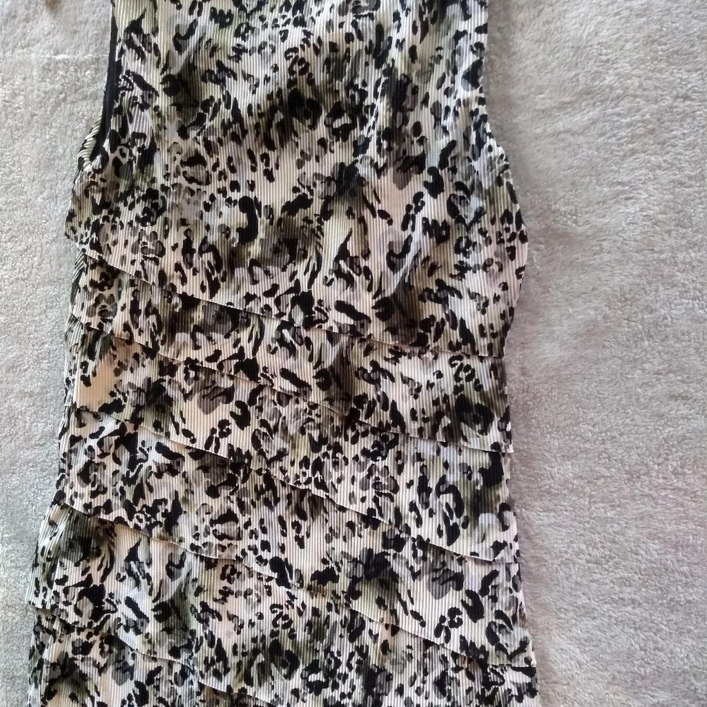 leopard design dress, layered dress